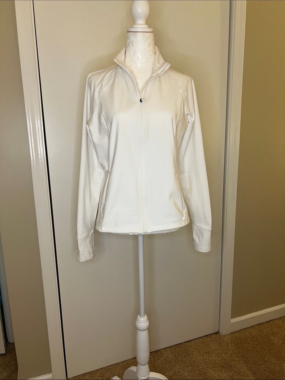 Asics White Full-Zip Sport Jacket